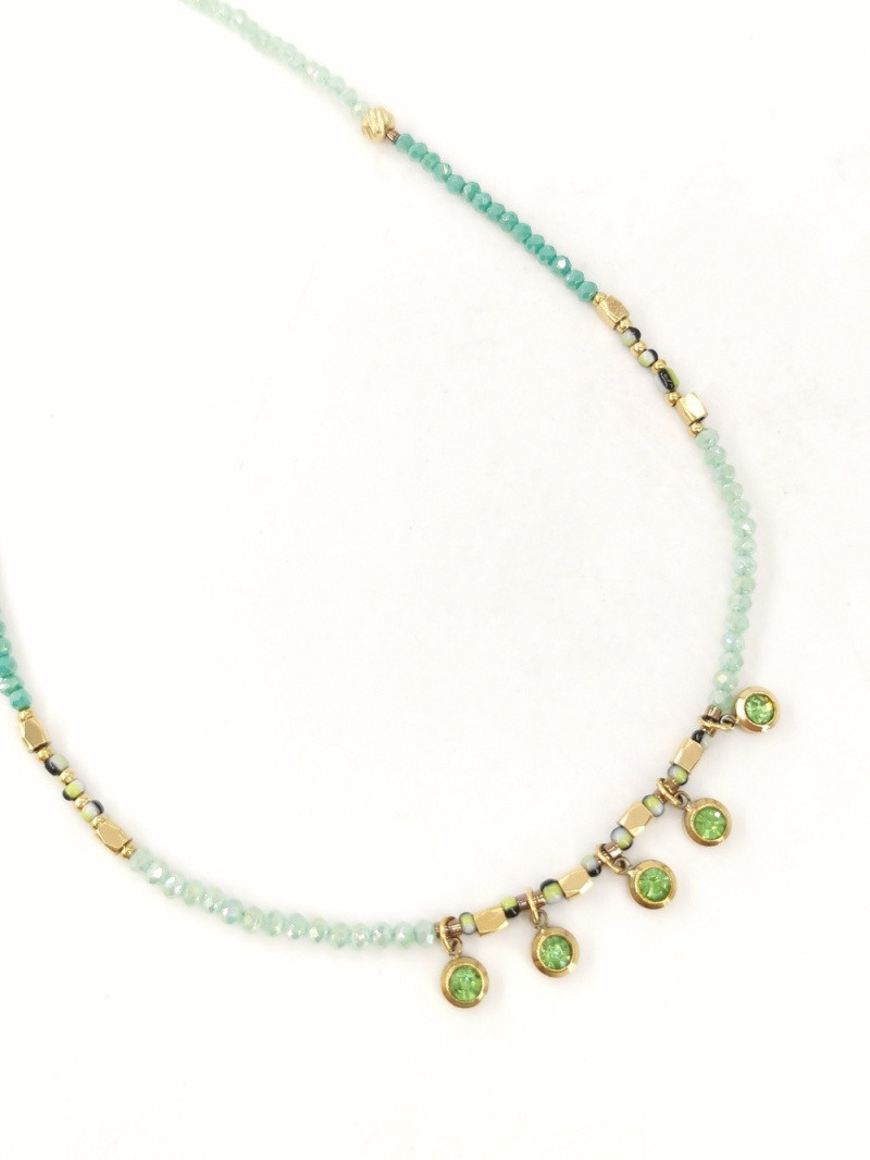 Wholesaler MAISON OKAMI - Crystal Beaded Necklace with Shiny Tassels
