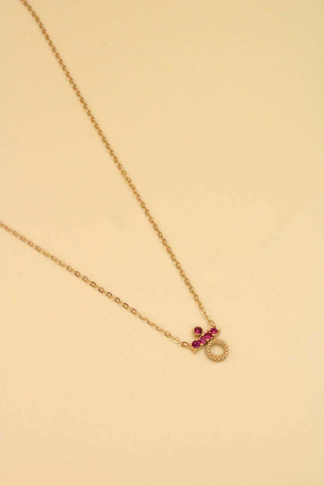 Wholesaler MAISON OKAMI - Stainless Steel Necklace with Ring Pattern and Glitter
