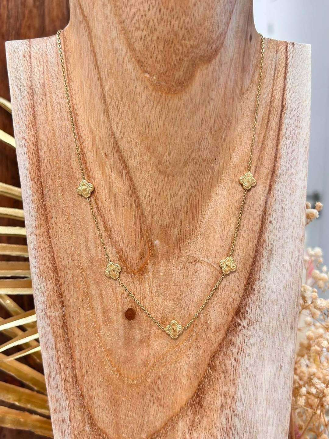 Wholesaler MAISON OKAMI - Stainless steel floral pattern necklace