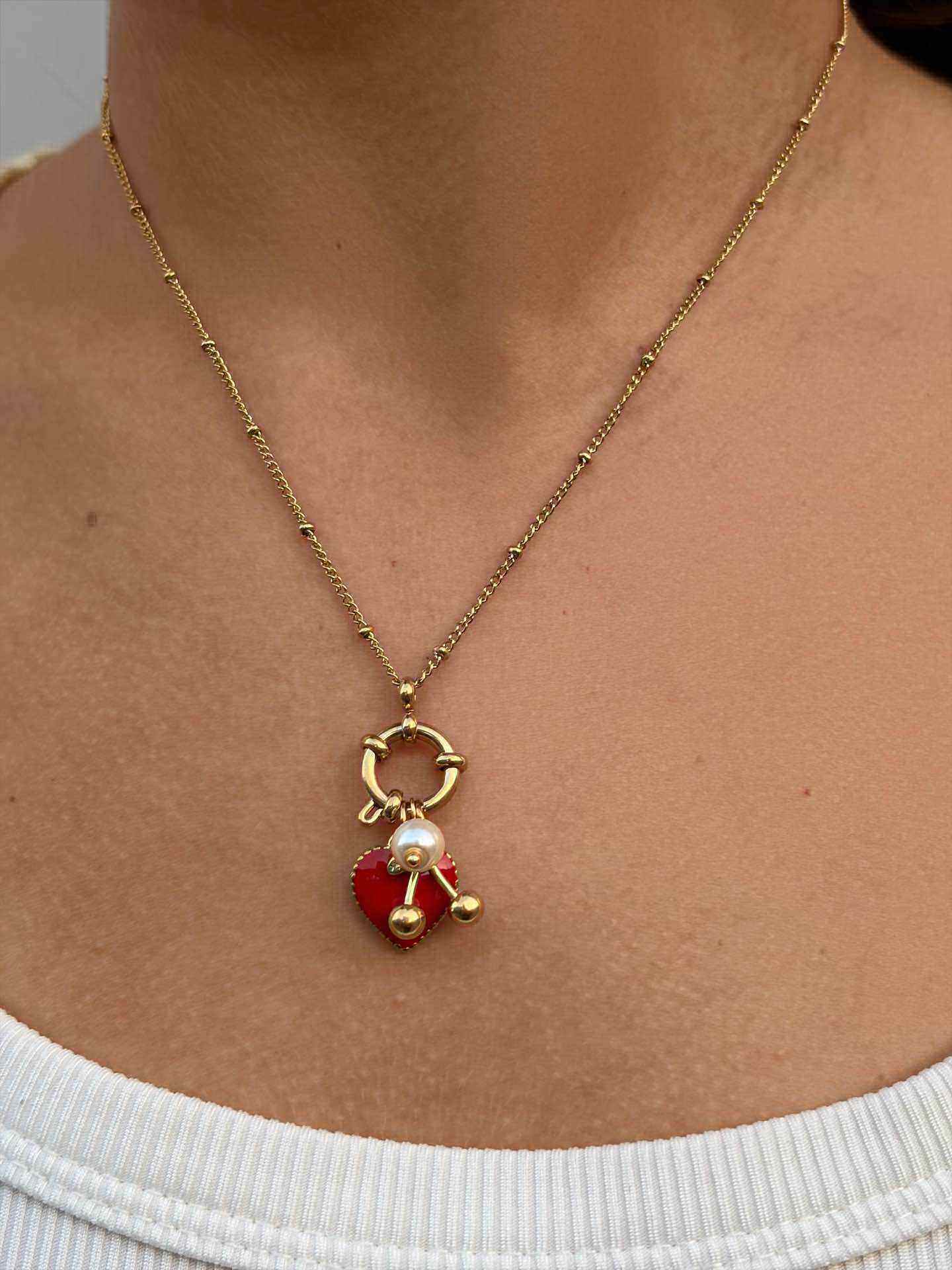 Wholesaler MAISON OKAMI - Stainless Steel Necklace with Heart-Shaped Pendant