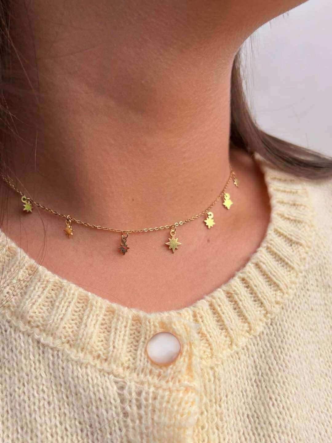 Wholesaler MAISON OKAMI - Stainless Steel Necklace with Star Patterns