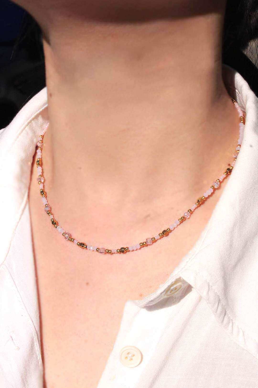 Wholesaler MAISON OKAMI - Stainless Steel Necklace with Links and Dazzling Patterns