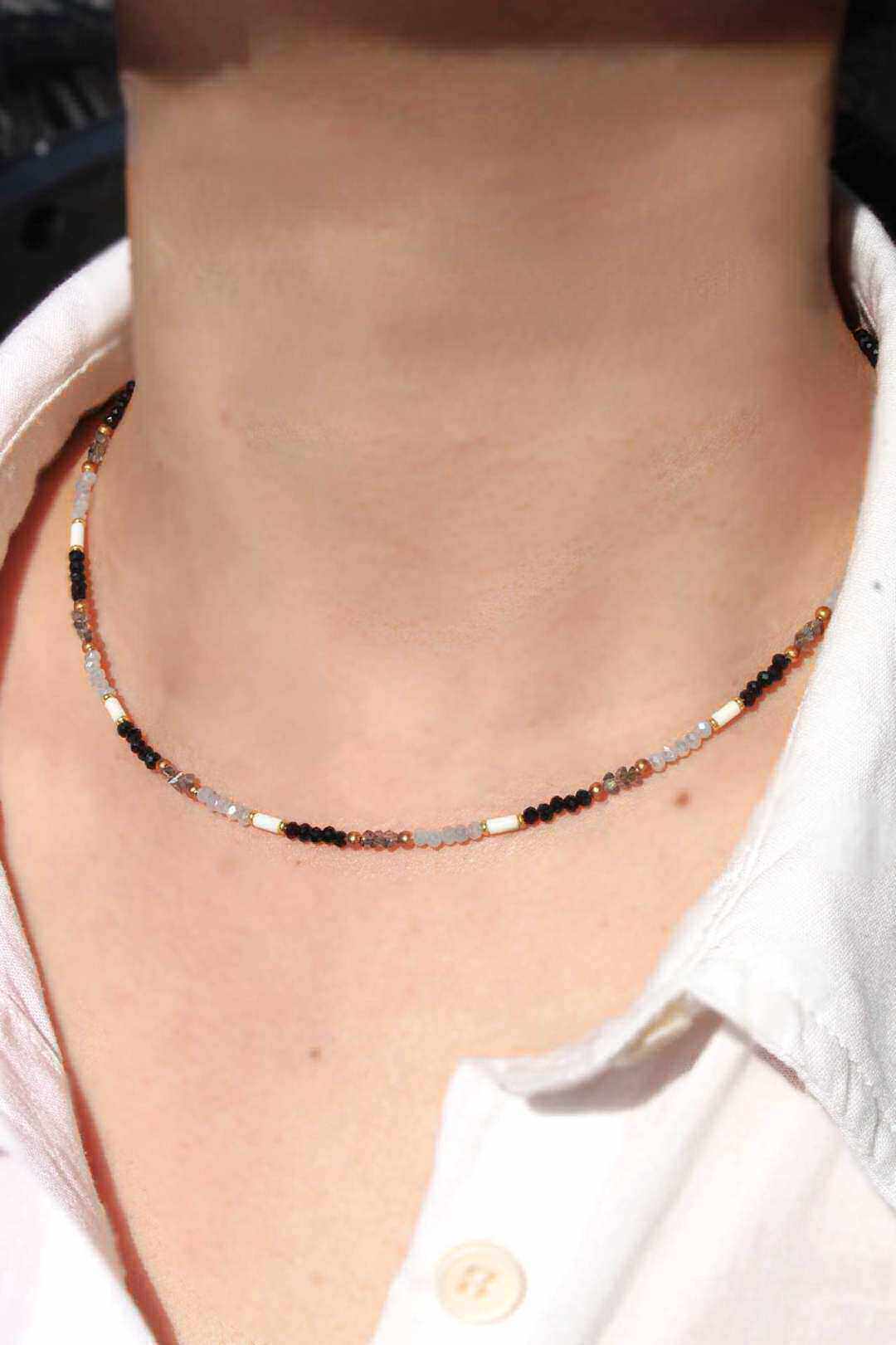 Grossiste MAISON OKAMI - Collier en Acier Inoxydable avec Perles et Motifs Modernes