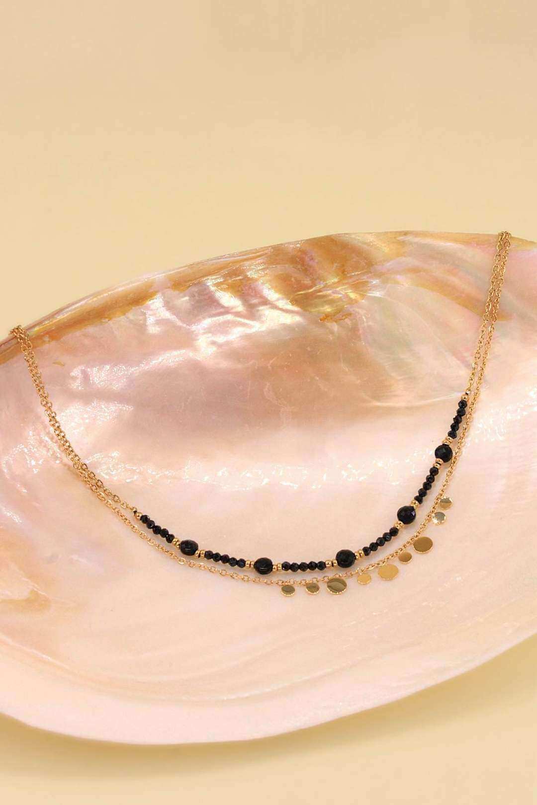 Grossiste MAISON OKAMI - Collier double chaîne pierres naturelles