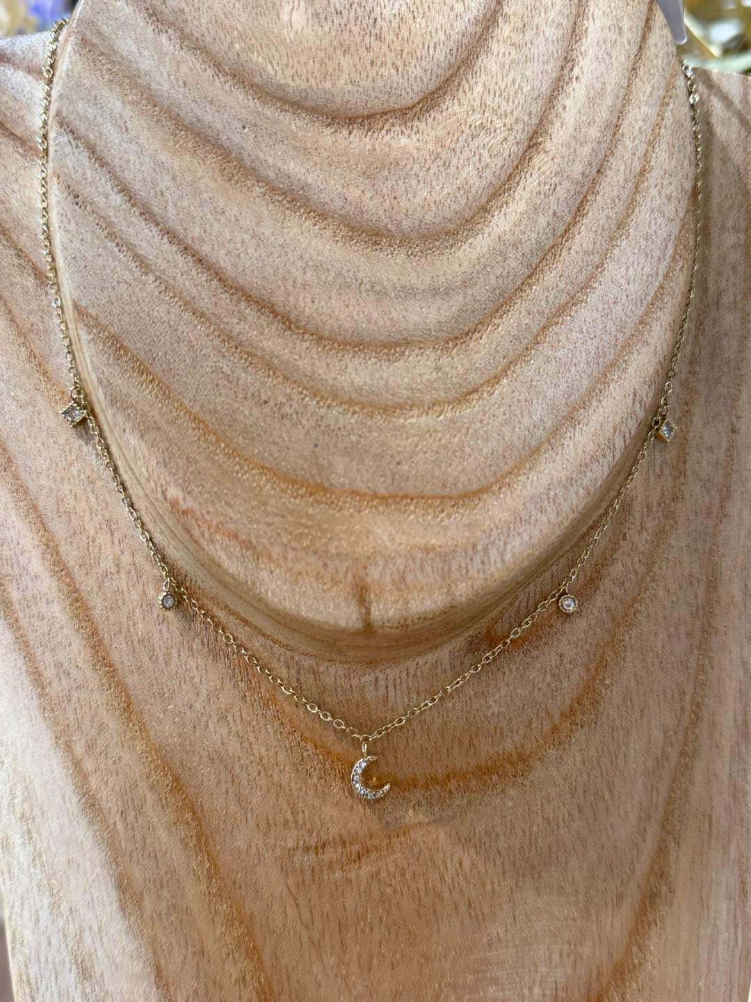 Wholesaler MAISON OKAMI - Stainless Steel Moon & Stars Necklace