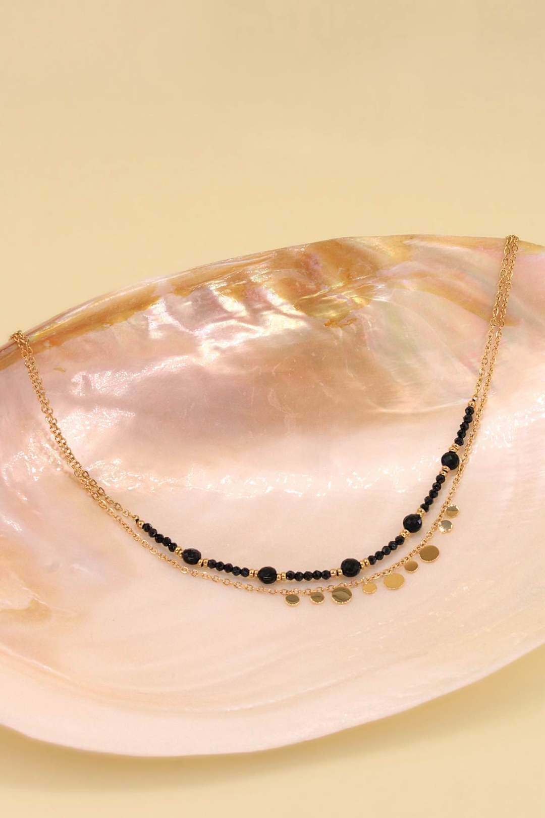 Mayorista MAISON OKAMI - Collar de doble cadena con piedras naturales
