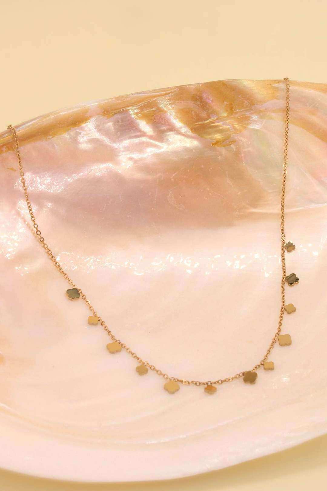 Mayorista MAISON OKAMI - Collar con colgantes de trébol de acero inoxidable
