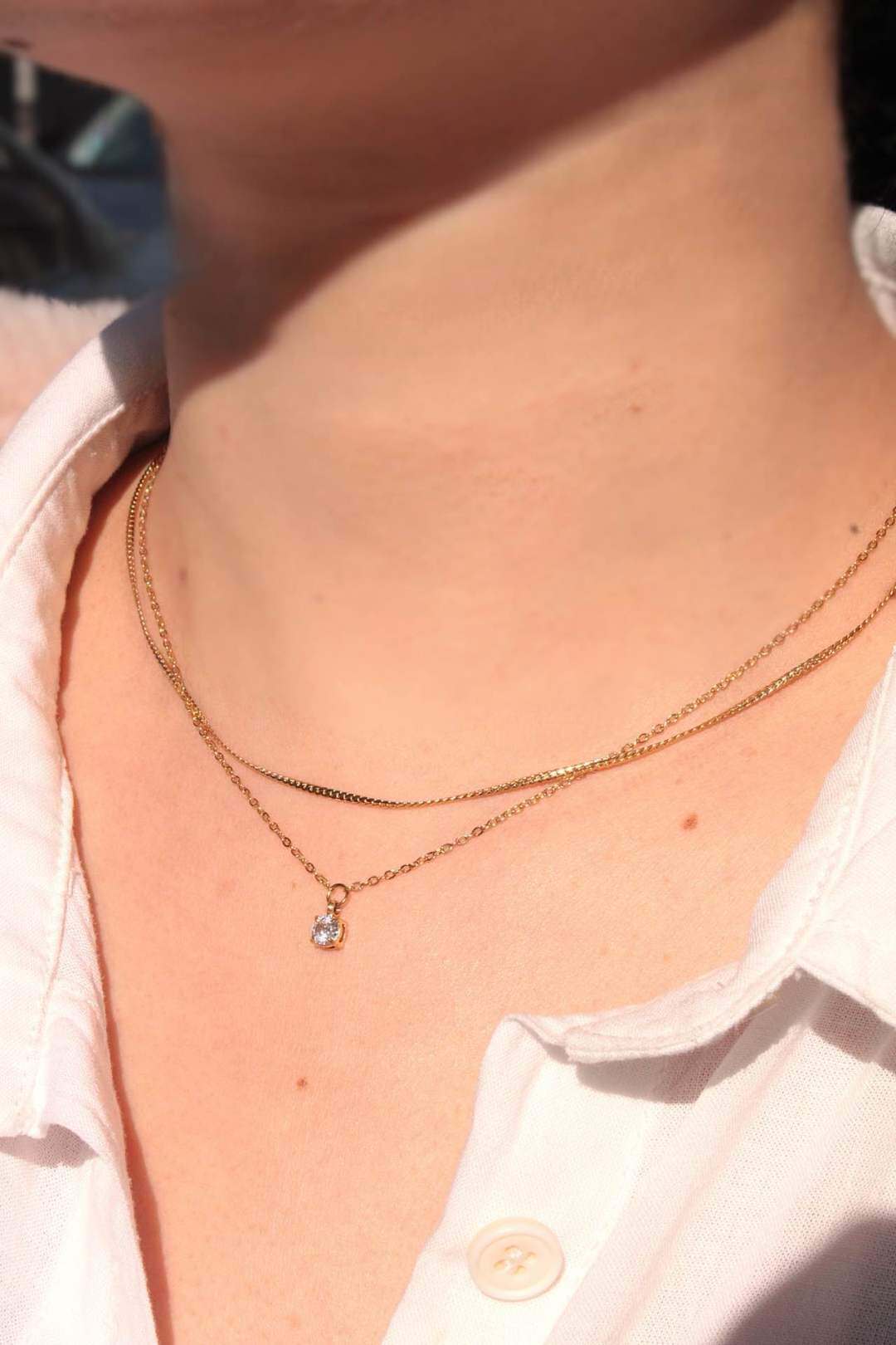Grossiste MAISON OKAMI - Collier en Acier Inoxydable à Double Chaîne avec Pendentif
