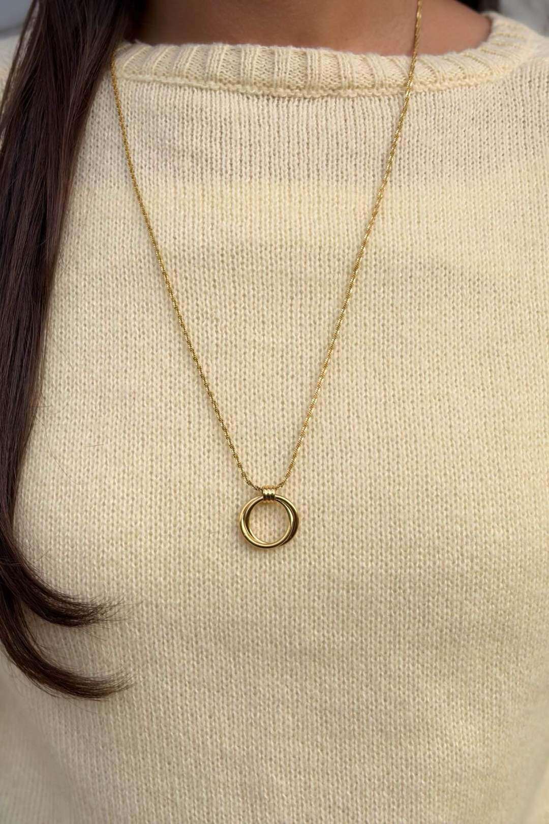 Wholesaler MAISON OKAMI - Mid-length Stainless Steel Necklace with Round Medallion