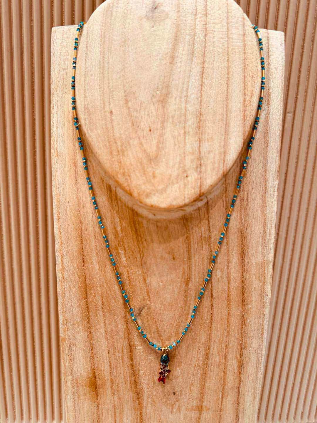 Grossiste MAISON OKAMI - Sautoir pierre naturel pendentif poisson