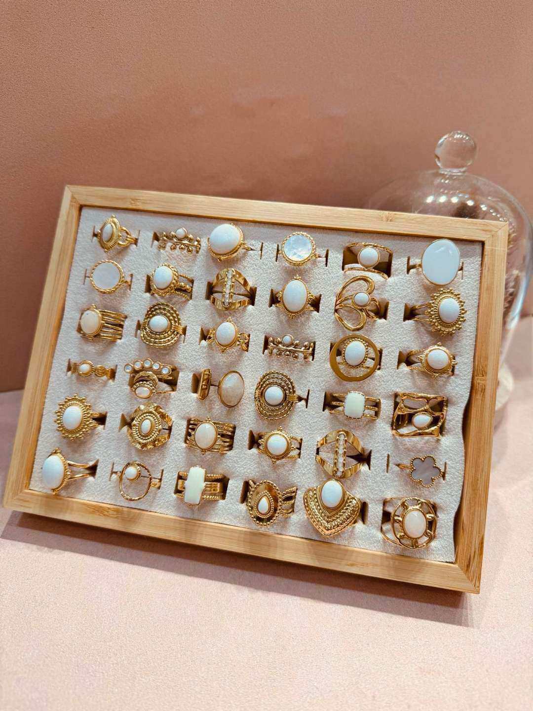 Grossiste MAISON OKAMI - Bague en acier inoxydable - Formes géométriques et motifs élégants