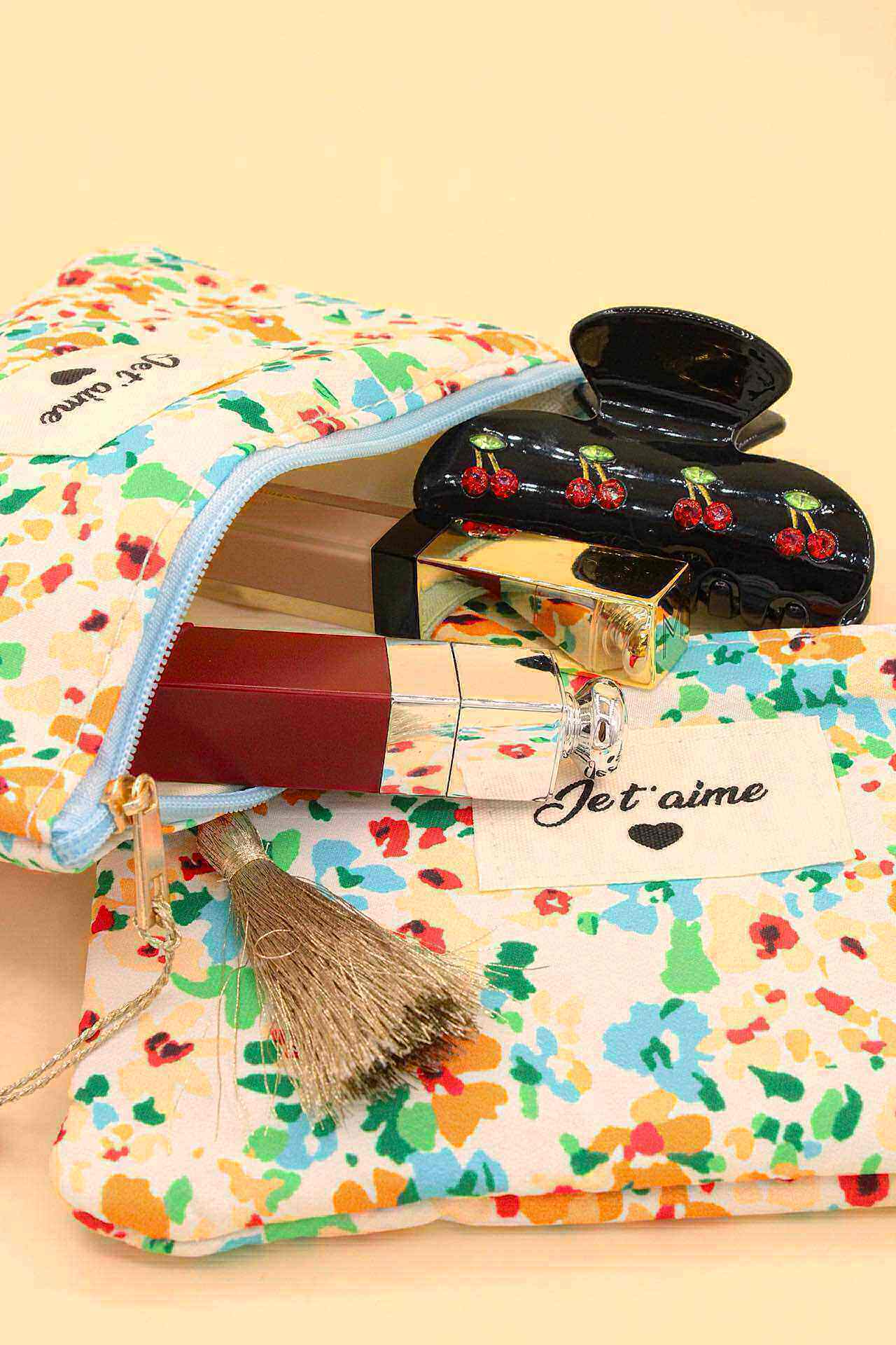 Mayorista MAISON OKAMI - Bolso de lona con estampado floral y cierre de cremallera
