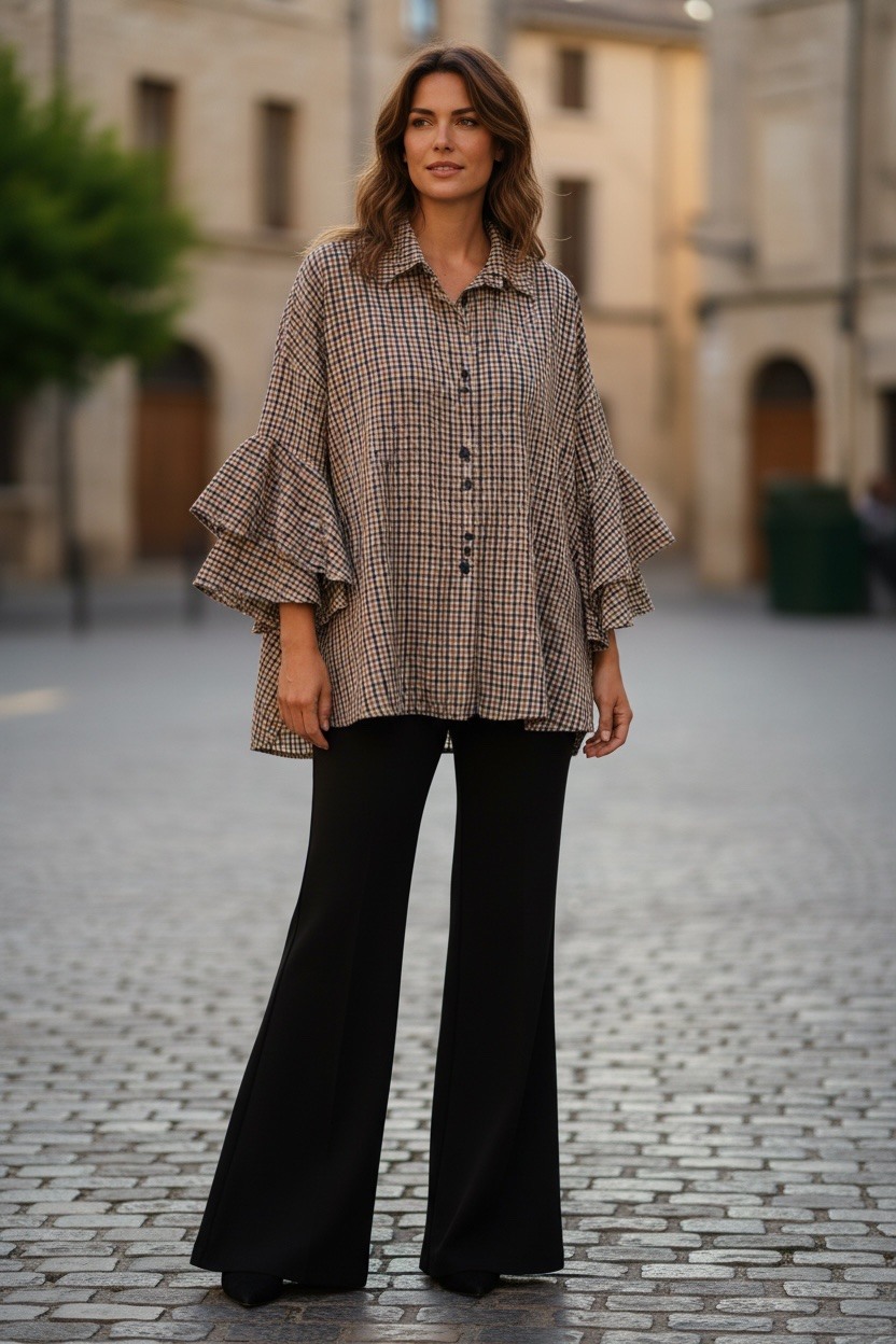 Grossista MAISON-X - CAMICIA SCOZZESSE MANICA VOLAN