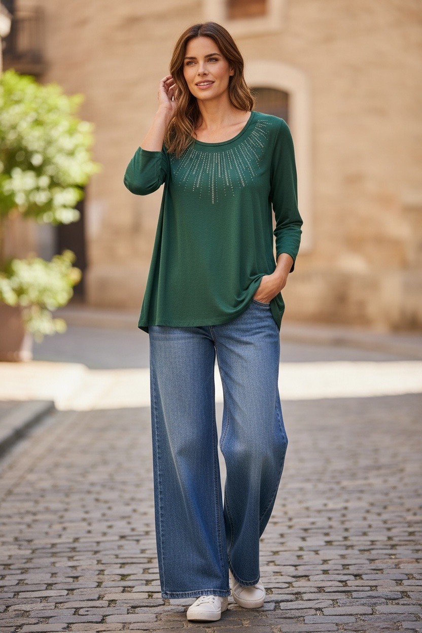 Grossiste MAISON-X - PULLS COL ROND AVEC STRASS SUR L'ENCOLURE