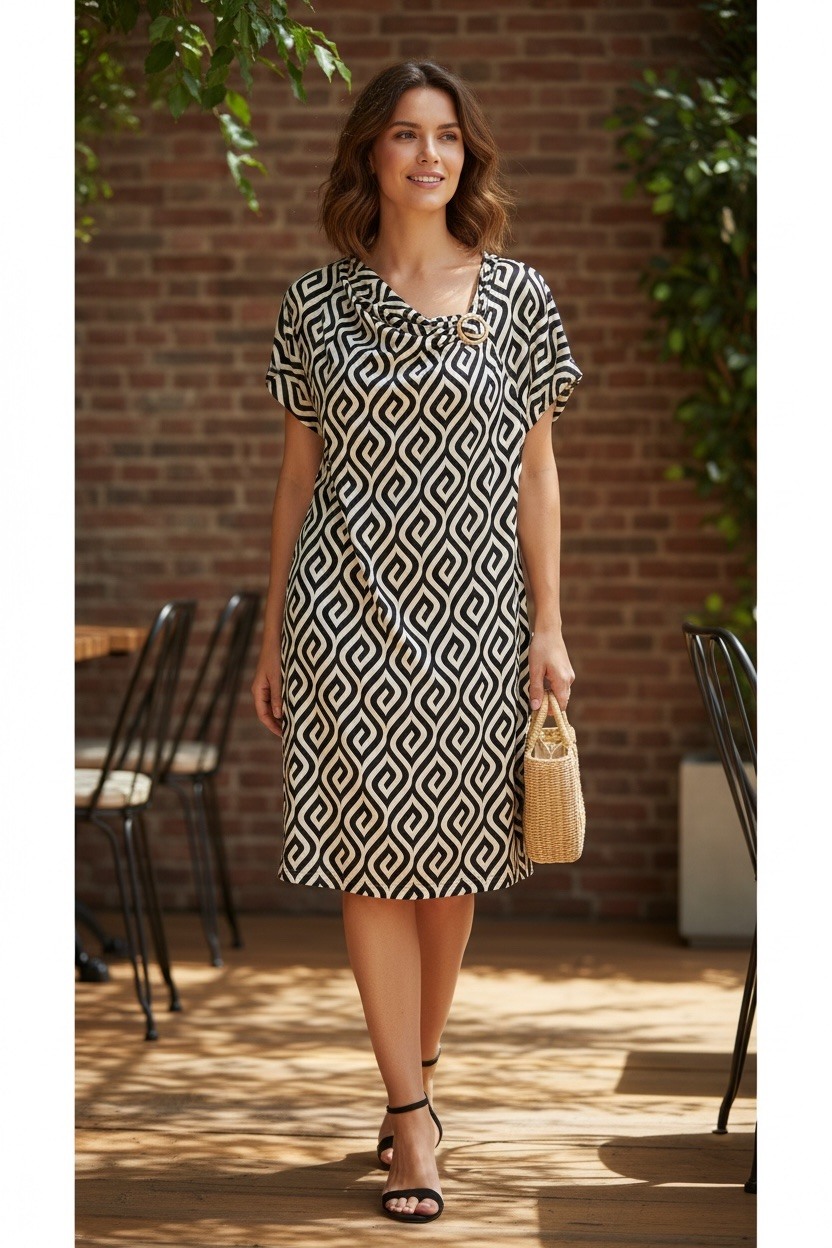 Mayorista MAISON-X - VESTIDO CON HEBILLA ESTAMPADA