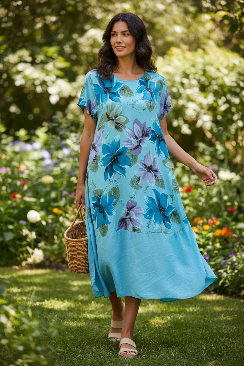 Wholesaler MAISON-X - SHORT SLEEVE FLORAL PRINT DRESS
