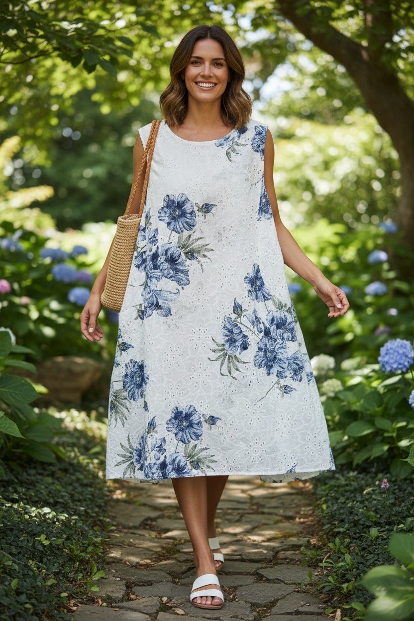 Wholesaler MAISON-X - EYELET DRESS WITH FLORAL PRINT