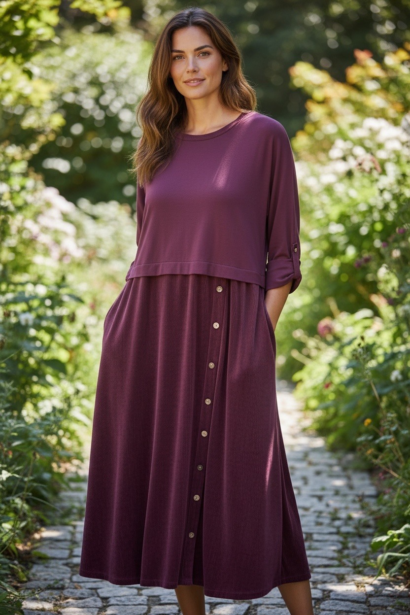 Wholesaler MAISON-X - THOUSAND STRIPE DRESS WITH BUTTONS