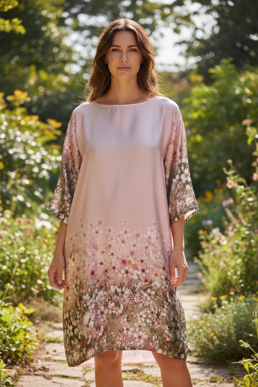 Wholesaler MAISON-X - PRINTED SATIN DRESS