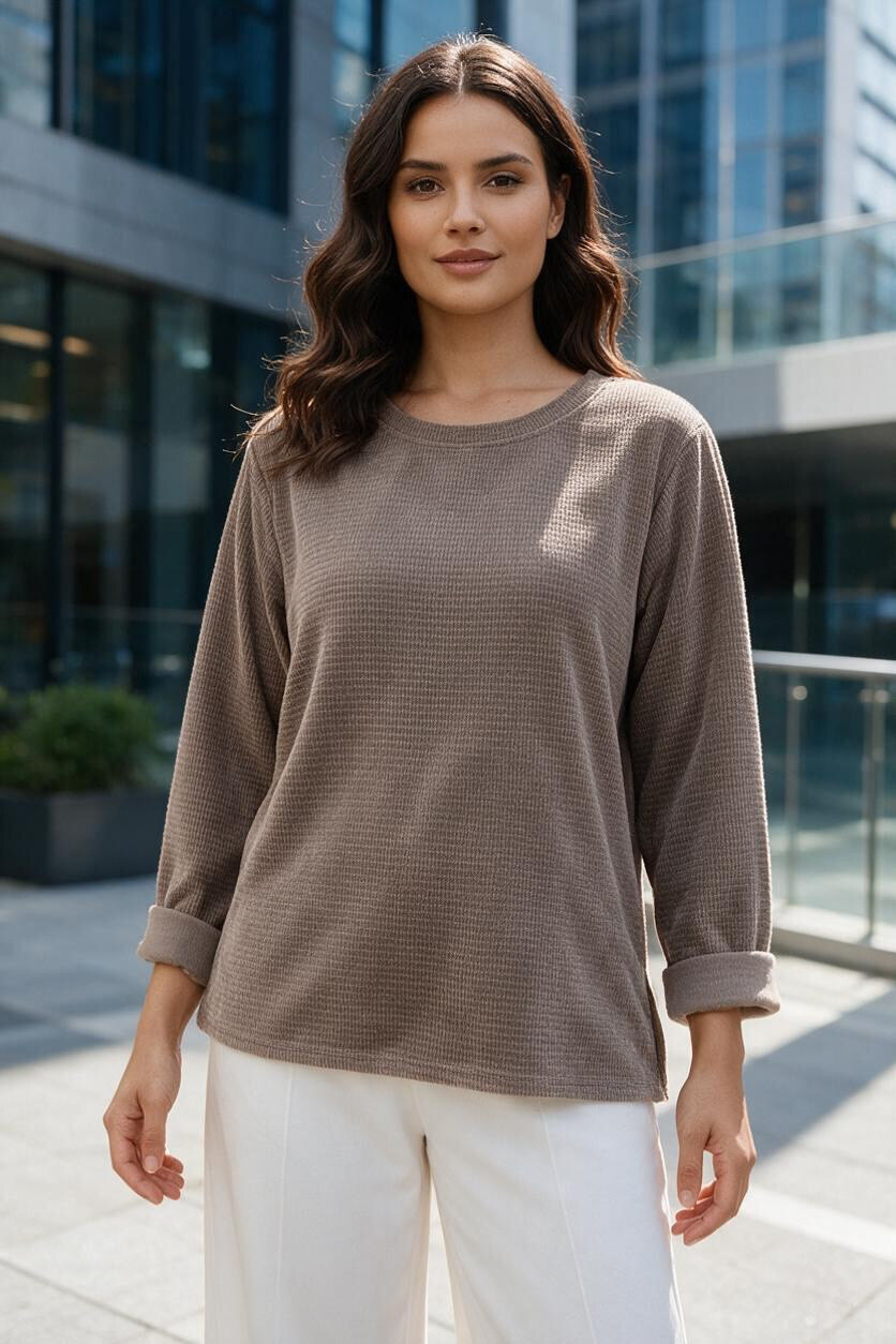 Wholesaler MAISON-X - VELVET ROUND NECK SWEATER WITH LUREX