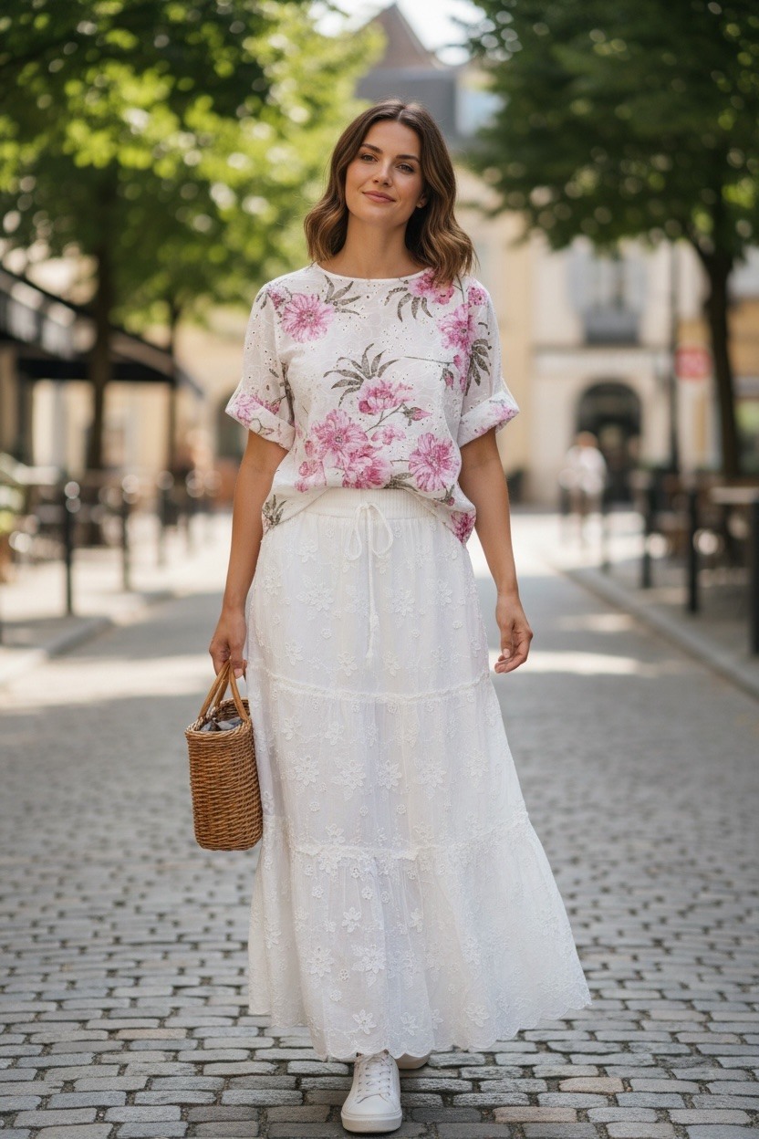 Mayorista MAISON-X - TOP BORDADO INGLÉS ESTAMPADO