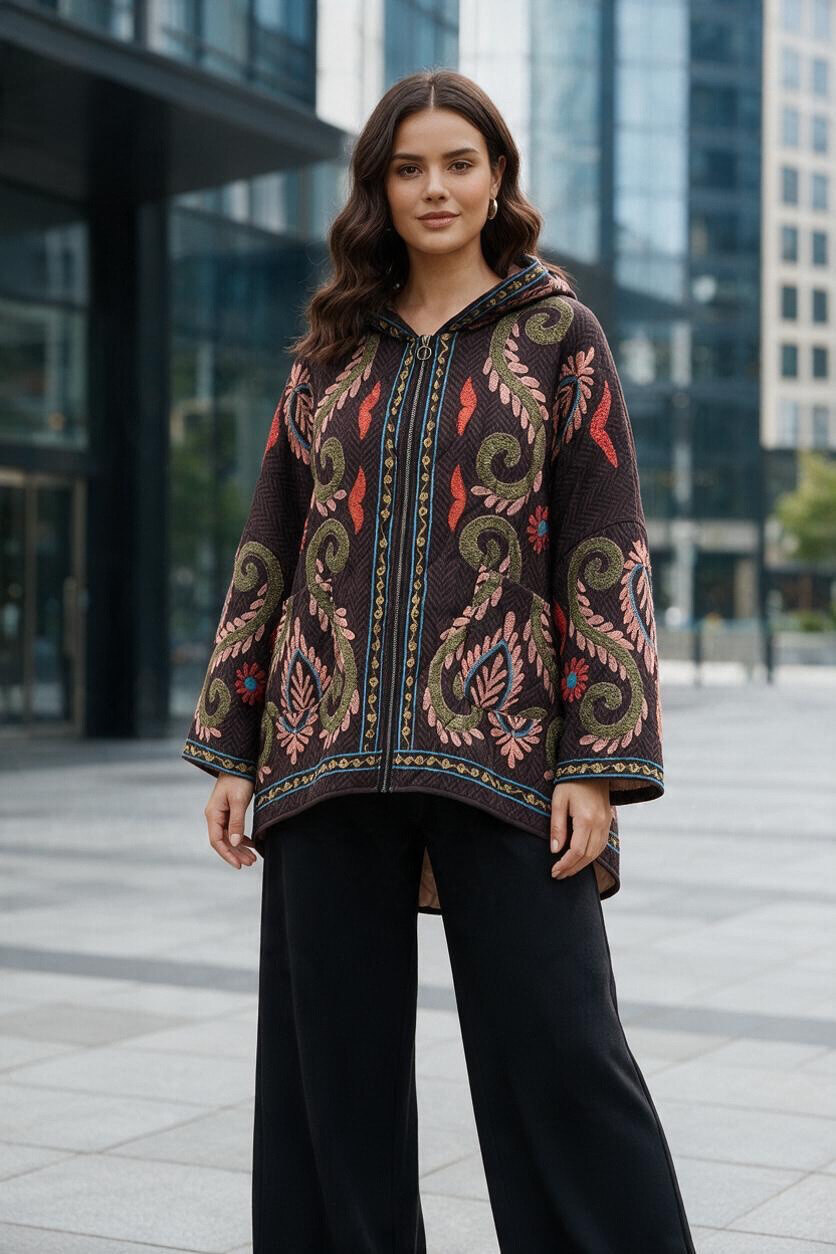 Wholesaler MAISON-X - JACKET WITH ZIP AND DIGITAL PRINT HOOD