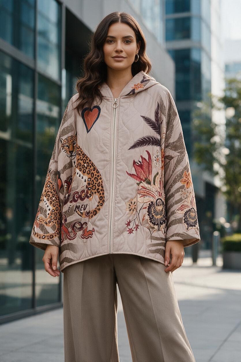 Wholesaler MAISON-X - HOODED JACKET WITH ZIP AND DIGITAL PRINT