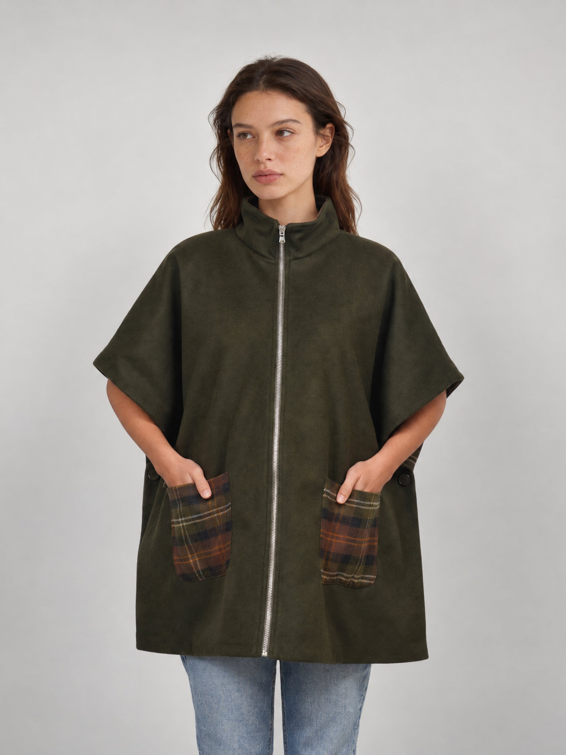 Wholesaler MAJESTIQUE - Plaid Sleeveless Jacket – MJ5853-B