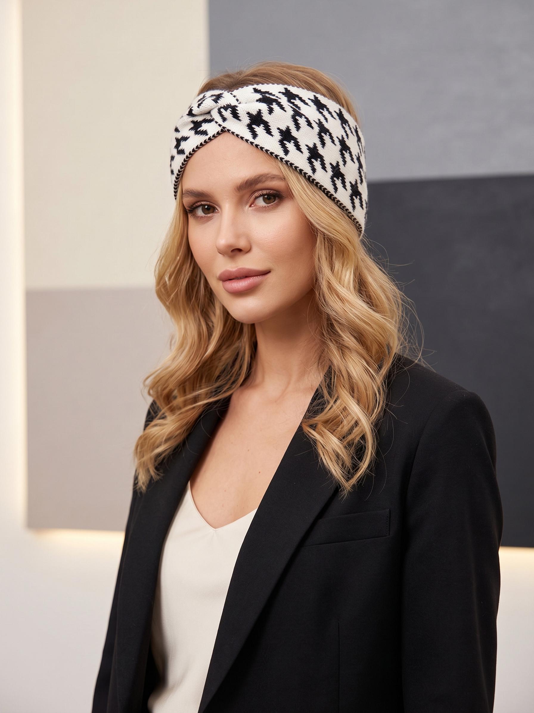 Grossiste MAR&CO Accessoires - Bandeau motif pied de poule