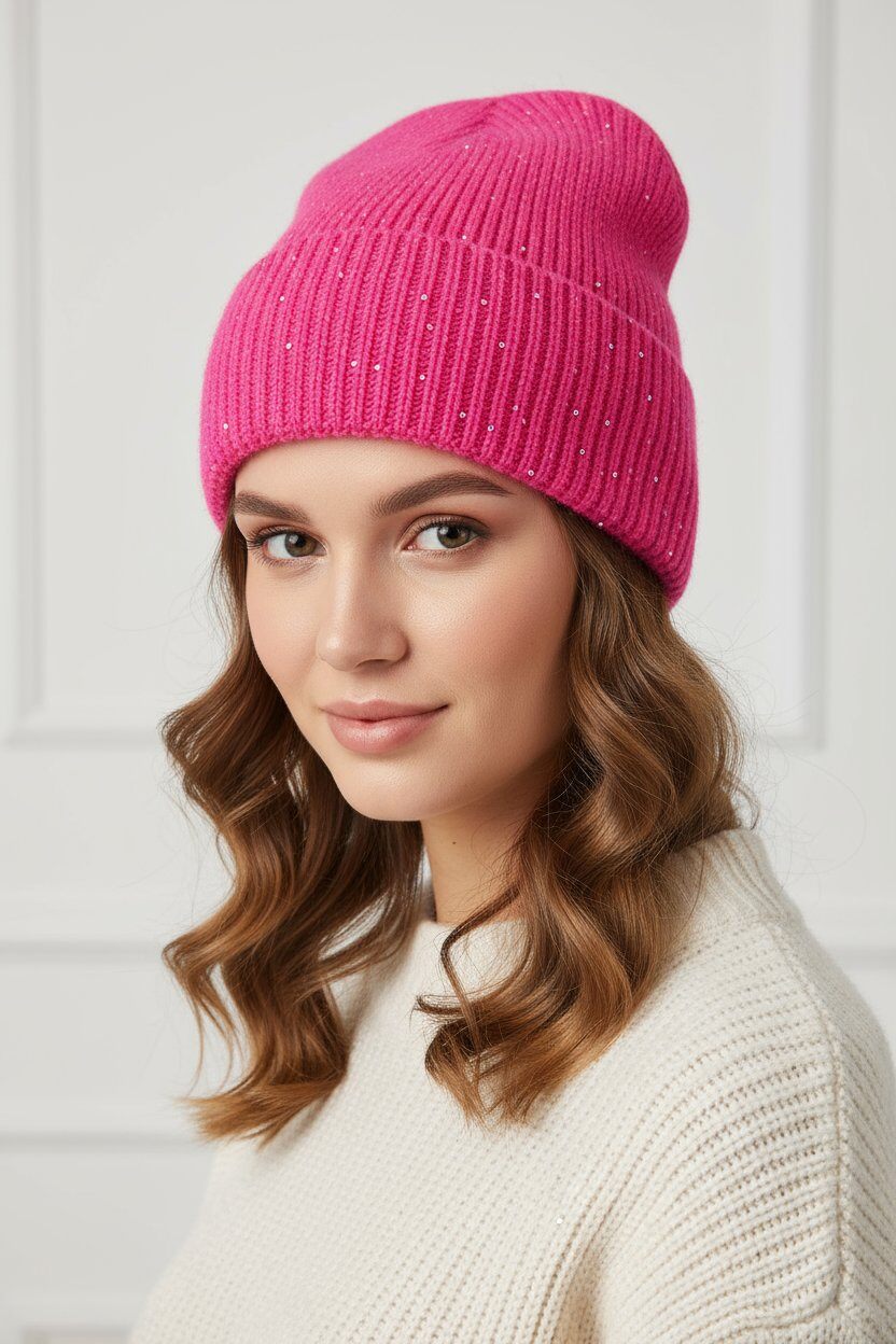 Wholesaler MAR&CO Accessoires - Angora linen beanie with sequins