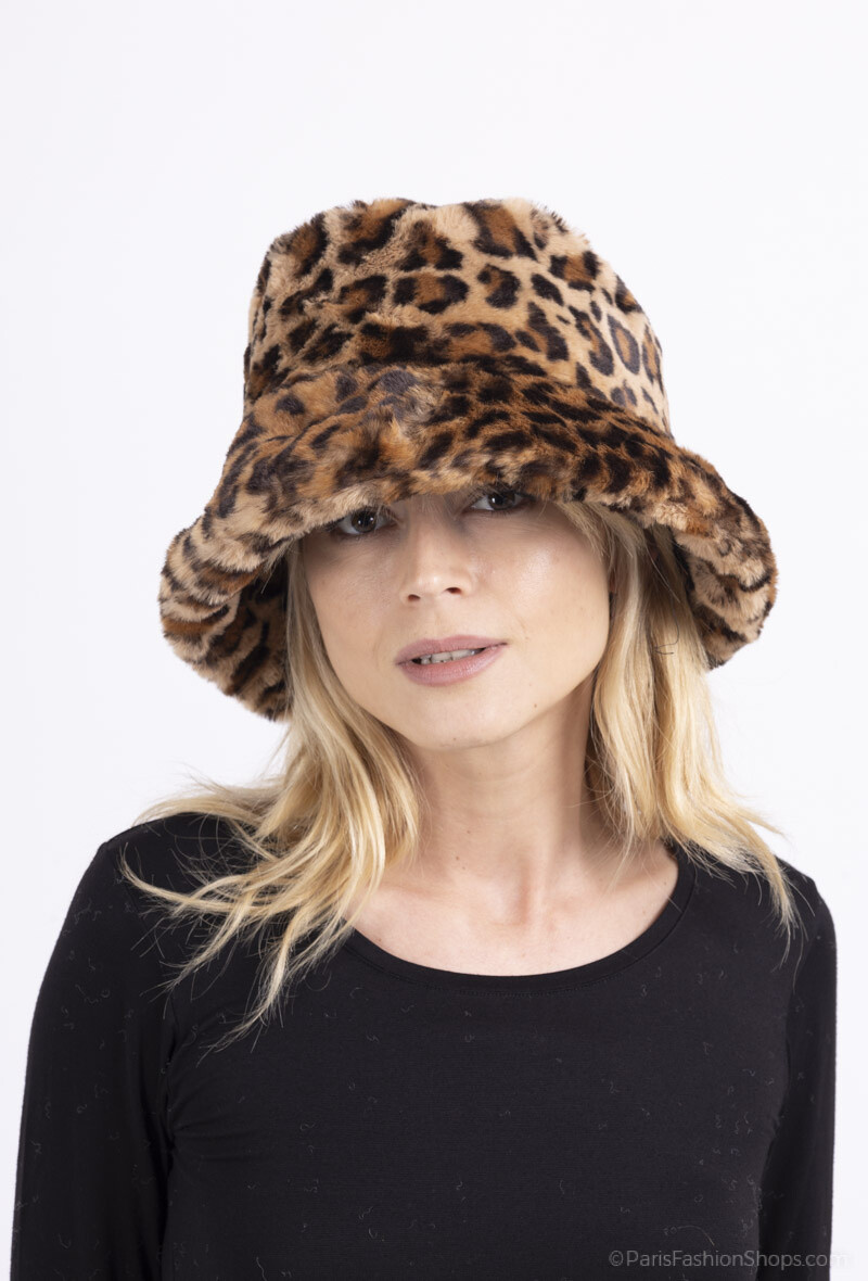Großhändler MAR&CO Accessoires - Fischerhut mit Leopardenmuster