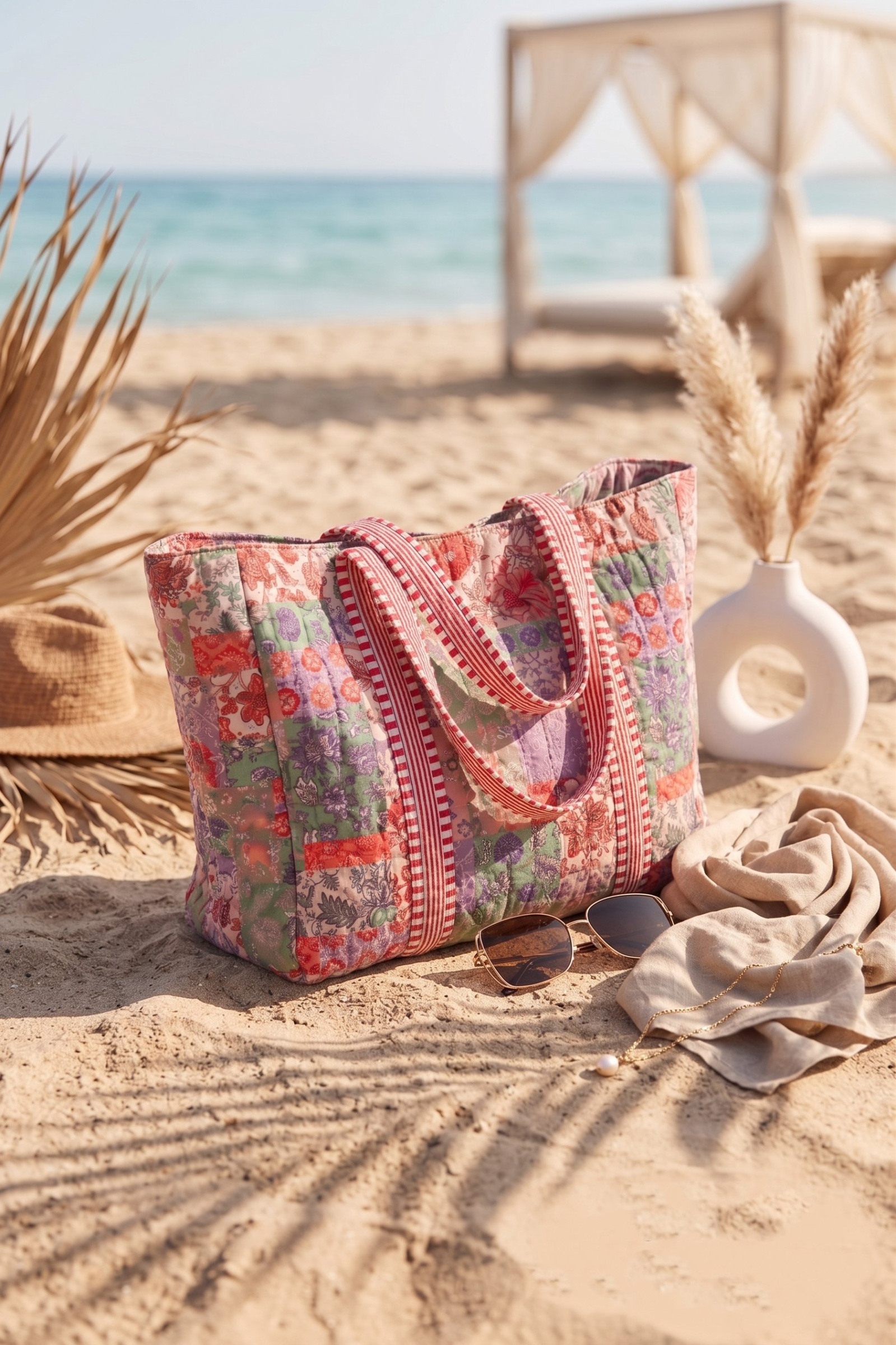 Großhändler MAR&CO Accessoires - Strandtasche Shopper 100%BAUMWOLLE 38*33*15CM