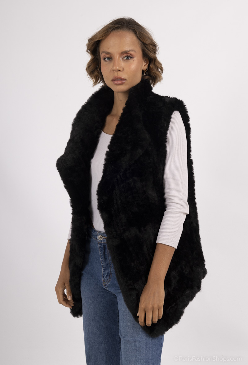 Grossiste MAR&CO Accessoires - Cape gilet avec fausse fourrure