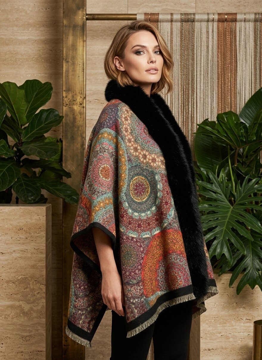 Grossiste MAR&CO Accessoires - Cape ponchos imprimé