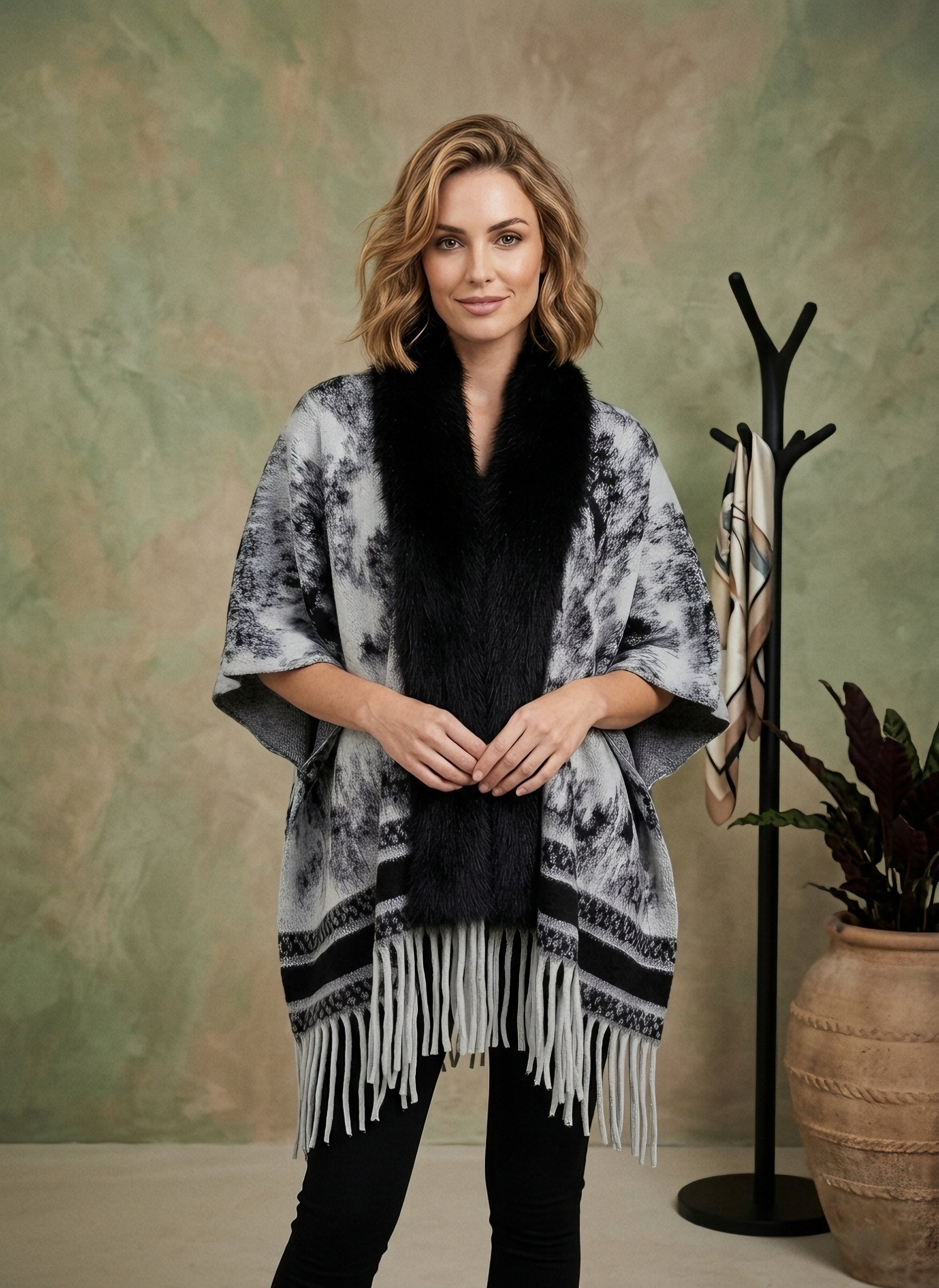 Grossiste MAR&CO Accessoires - Cape ponchos imprimé