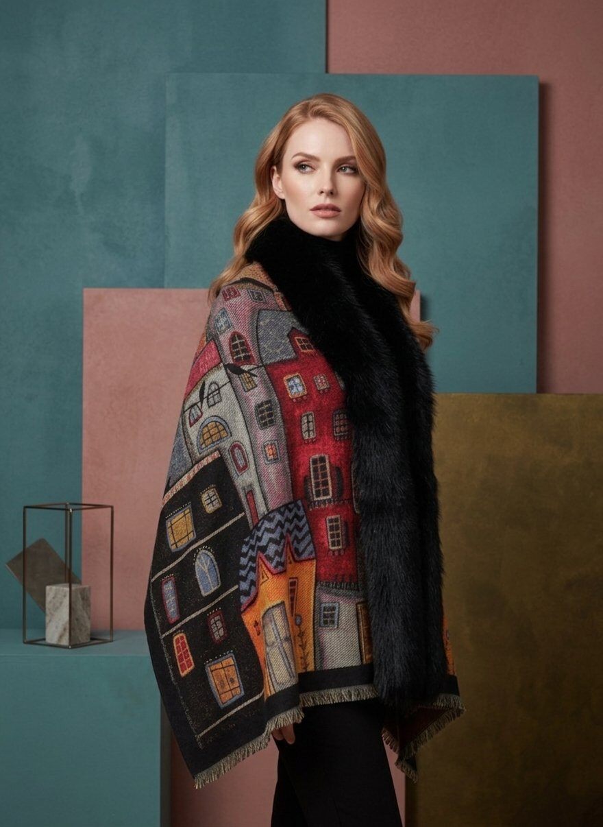 Grossiste MAR&CO Accessoires - Cape ponchos imprimé