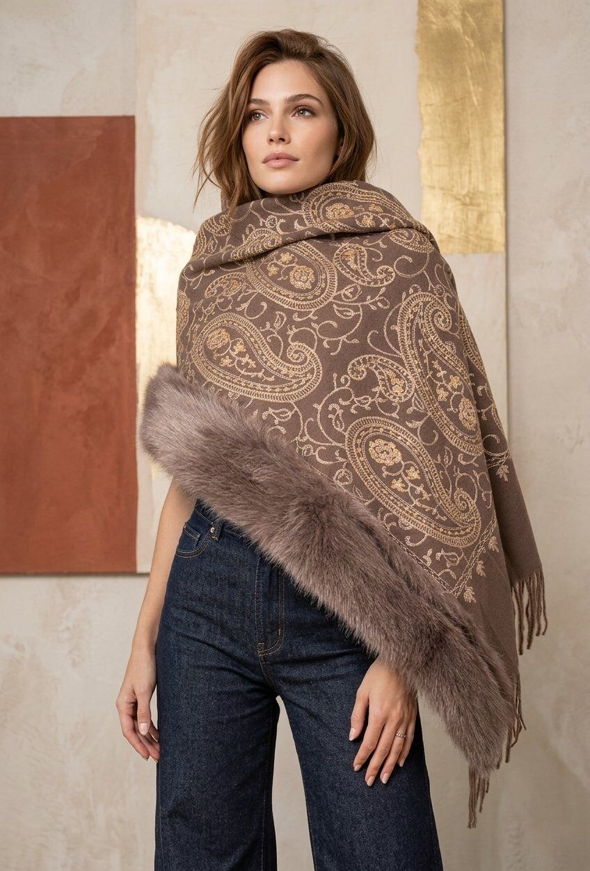 Grossiste MAR&CO Accessoires - Poncho cape imprimé