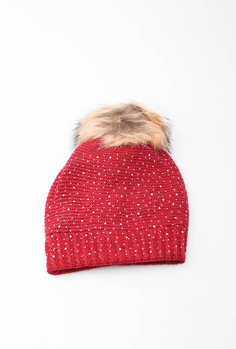 Grossiste MAR&CO Accessoires - Bonnet cotelé avec pompon en raton laveur