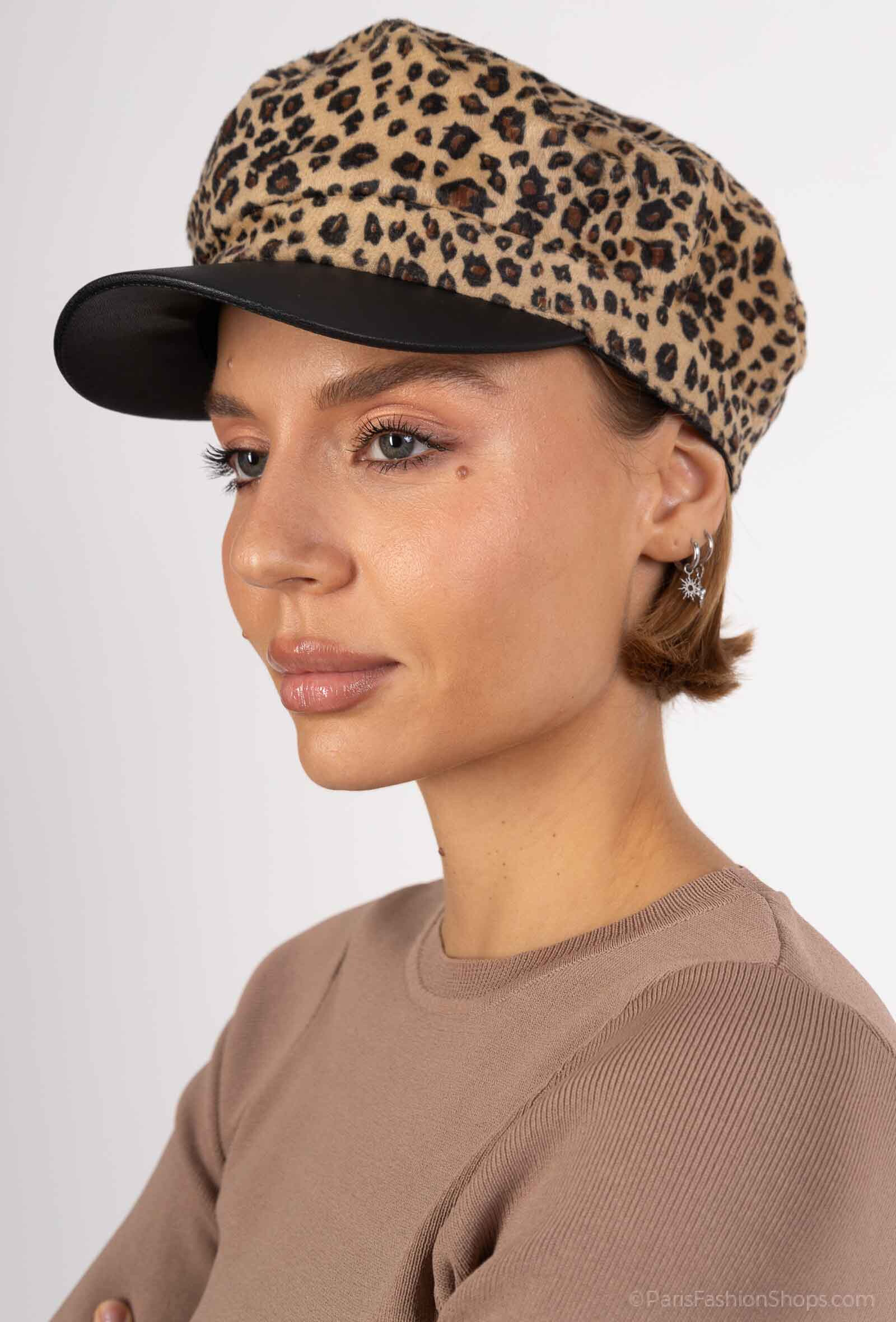 Grossiste MAR&CO Accessoires - Casquette gavroche imprimé léopard