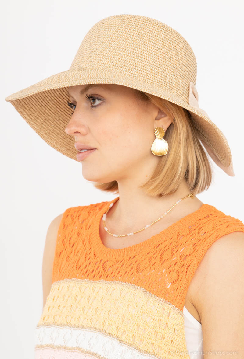 Grossiste MAR&CO Accessoires - Chapeau de paille grand nœud de papillon derrière