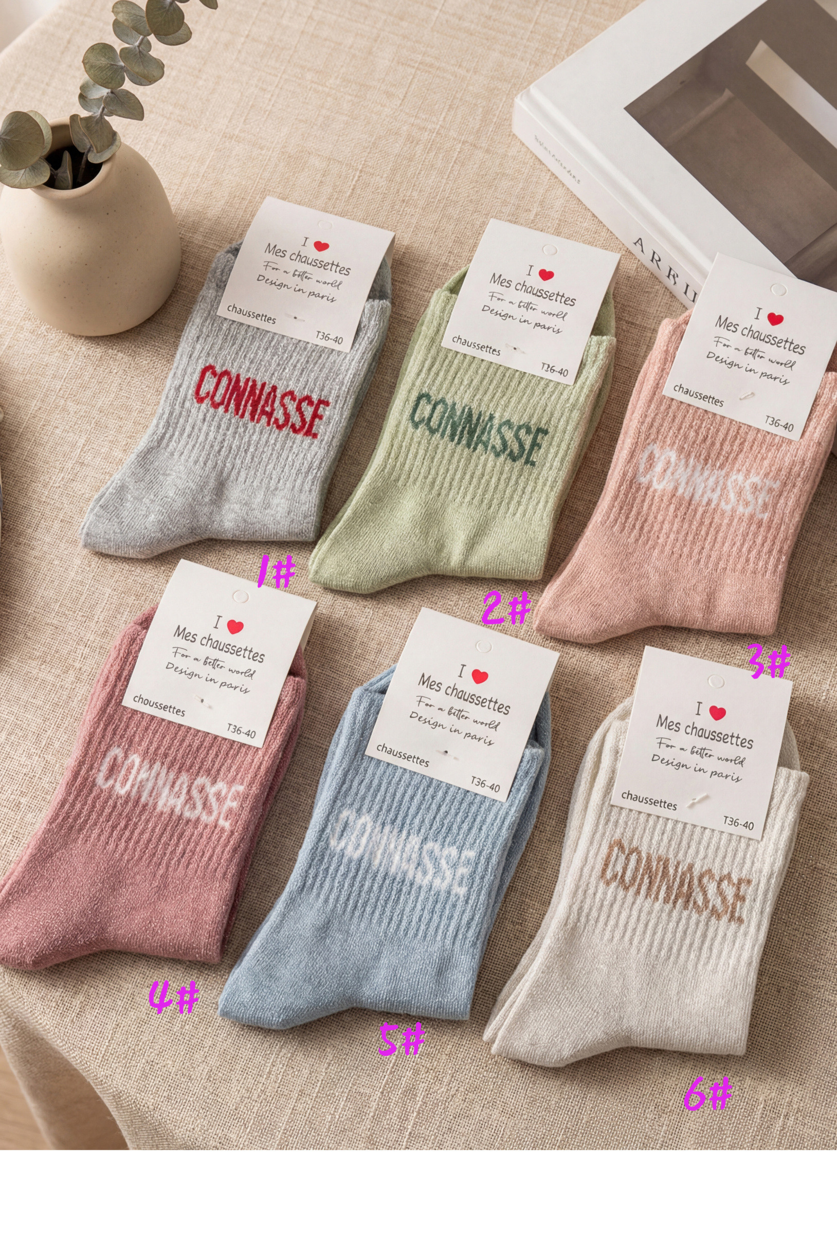 Wholesaler MAR&CO Accessoires - Shiny socks with 'bitch' letter print