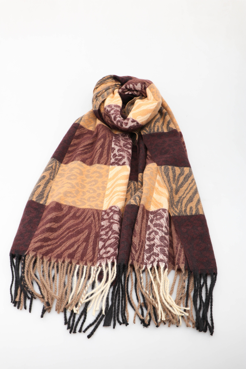 Mayorista MAR&CO Accessoires - bufanda a cuadros con estampado de leopardo