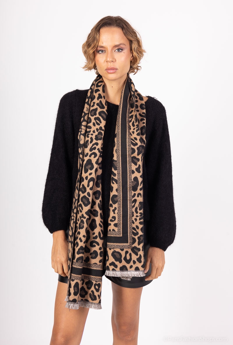 Wholesaler MAR&CO Accessoires - soft fringeless leopard print scarf