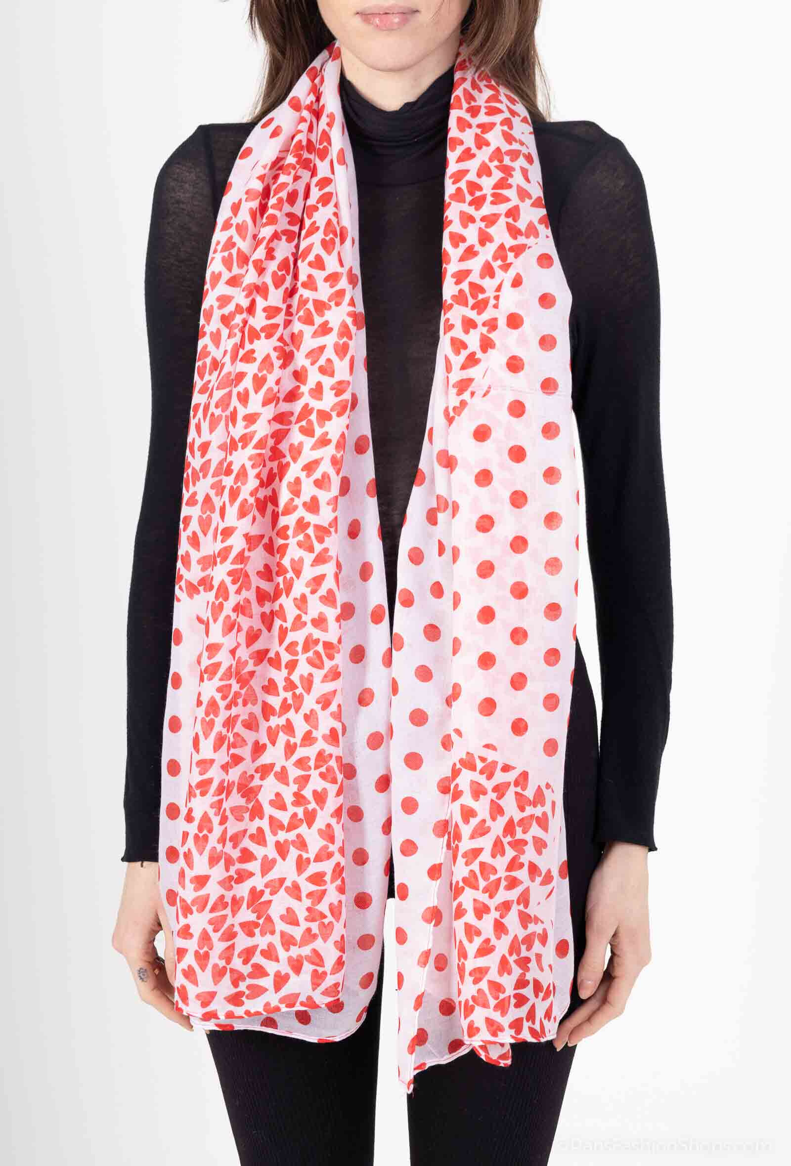 Mayorista MAR&CO Accessoires - Pequeños corazones bufanda impresa y guisante