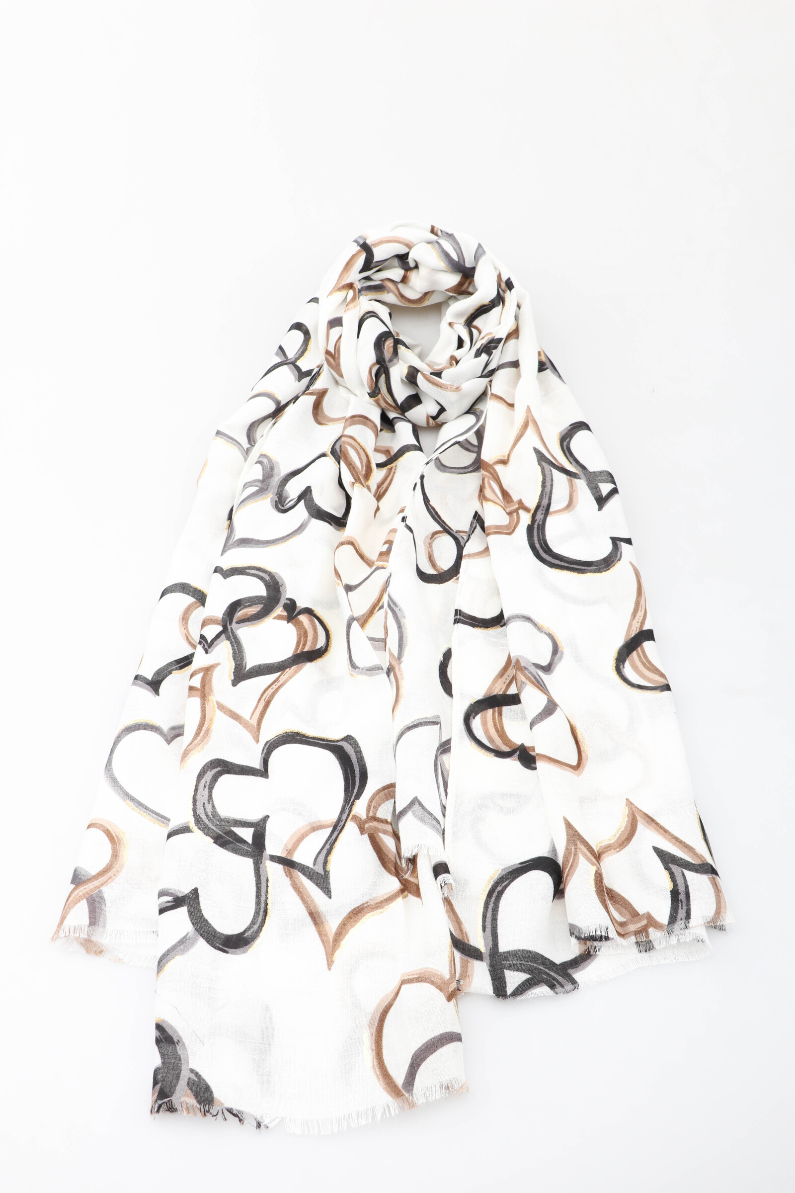 Wholesaler MAR&CO Accessoires - Heart pattern scarf with gilding