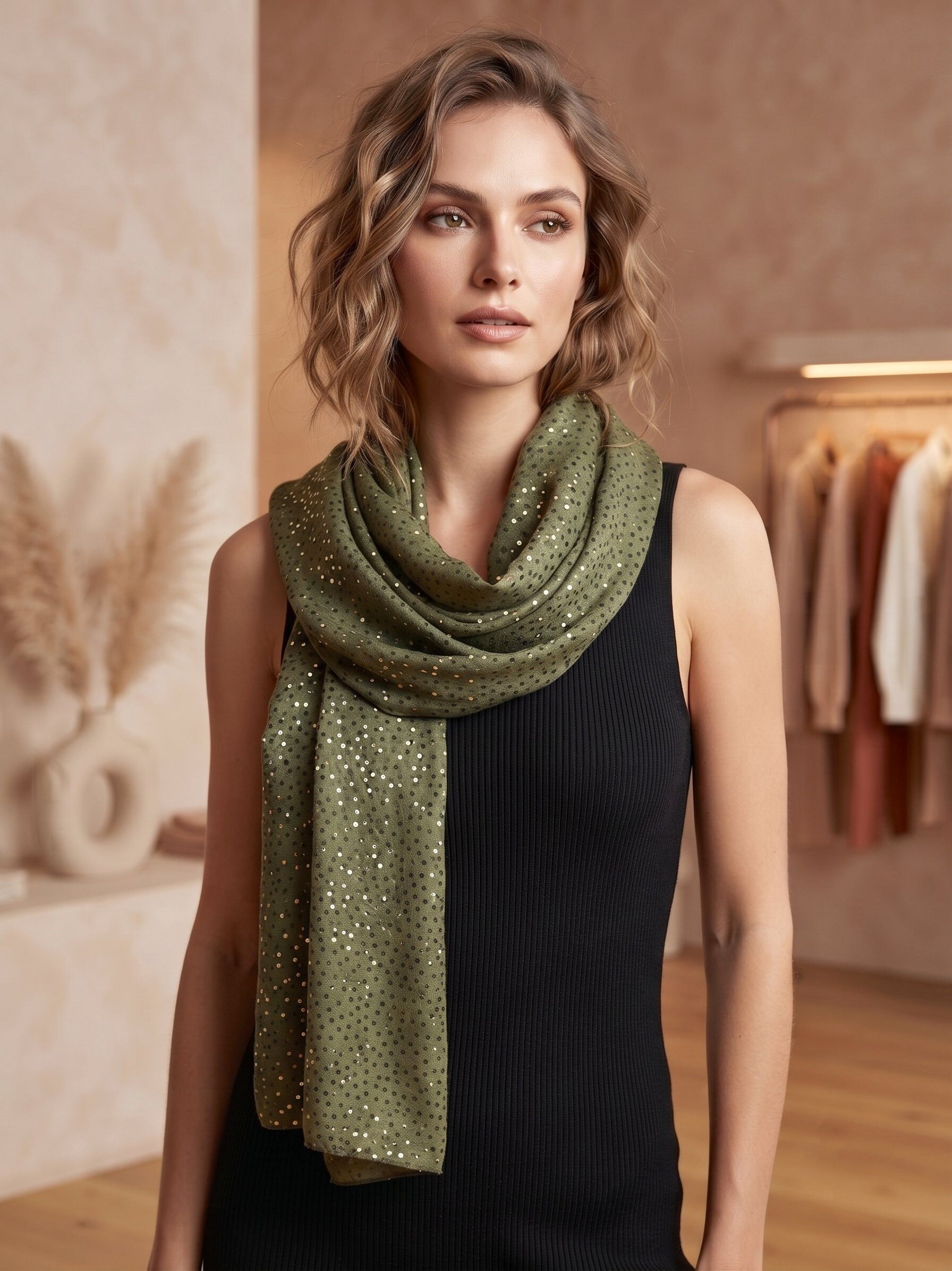 Mayorista MAR&CO Accessoires - pañuelo bufanda estampado con detalles dorados 90*180CM