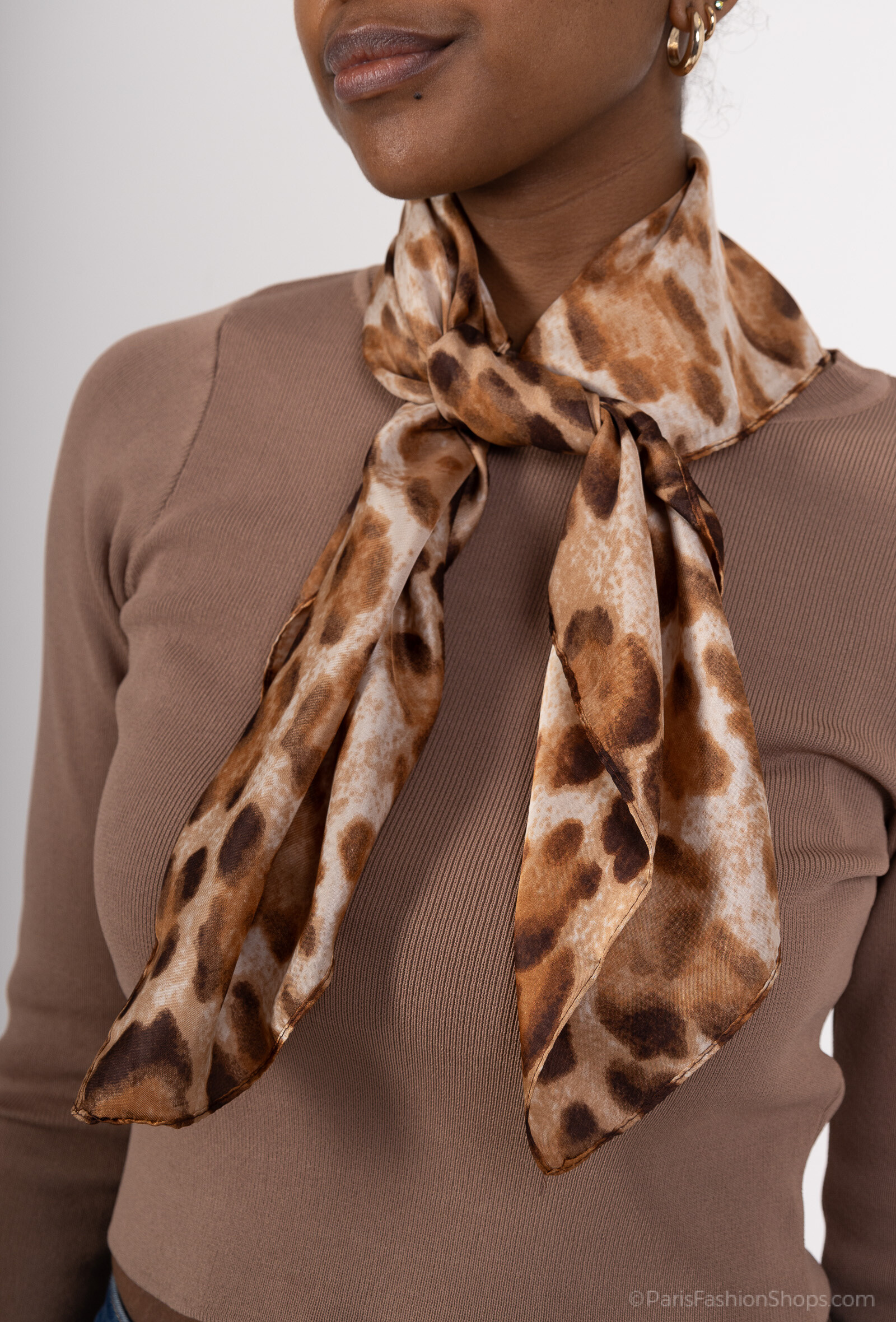 Mayorista MAR&CO Accessoires - cuadrado de seda con estampado de leopardo 70*70cm