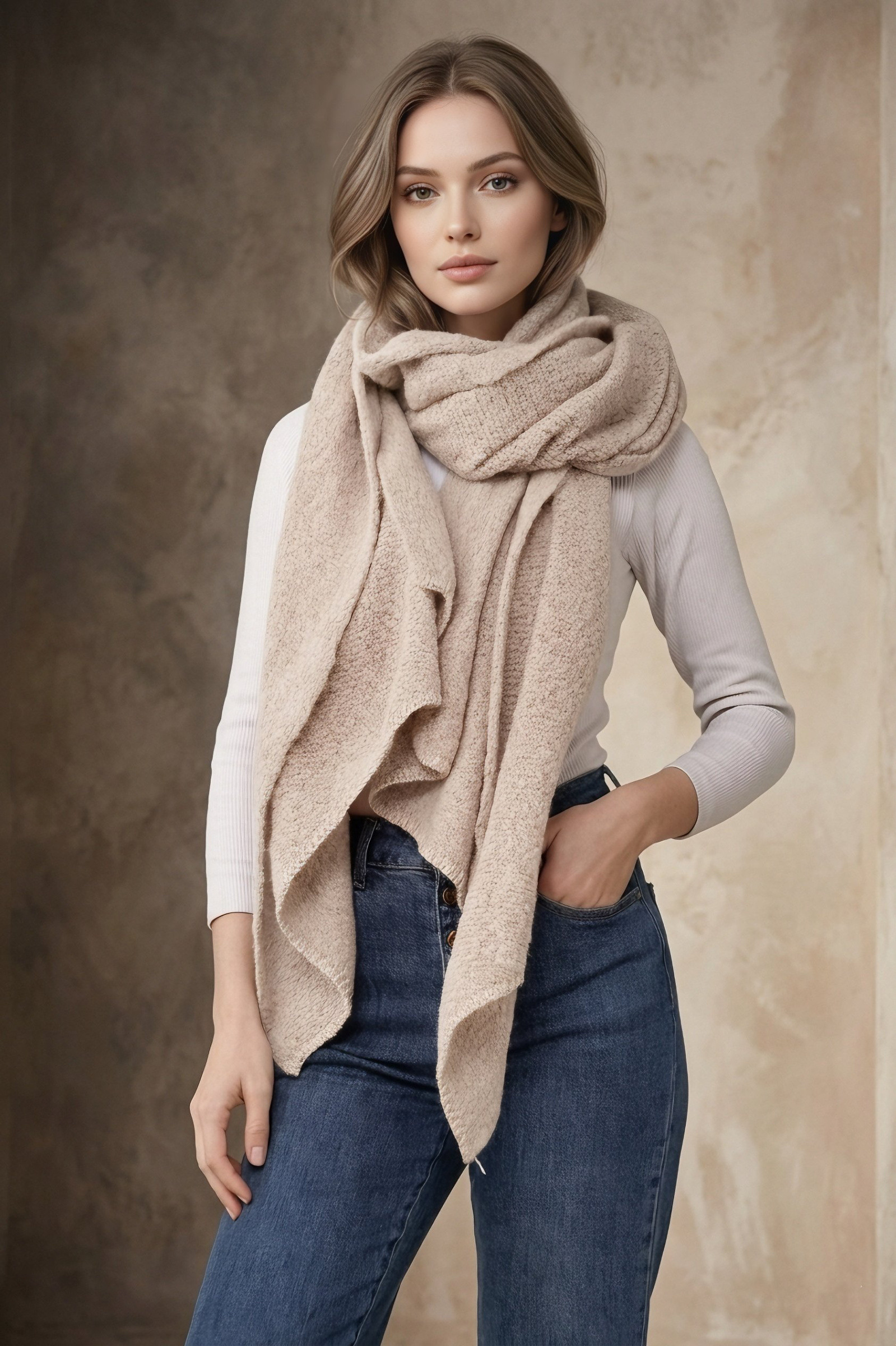 Grossiste MAR&CO Accessoires - Foulard écharpe uni