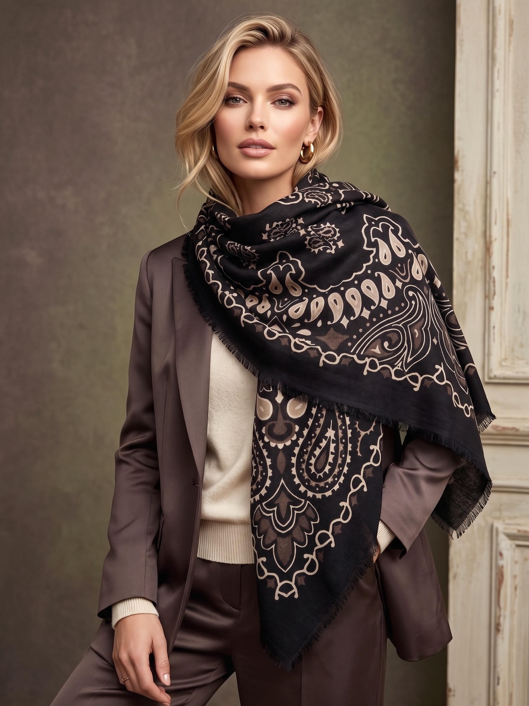 Grossiste MAR&CO Accessoires - Foulard carré imprimé 110*110CM