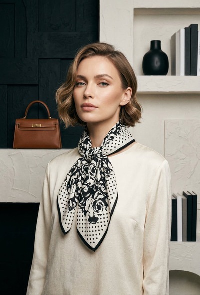 Grossiste MAR&CO Accessoires - foulard carré en soie imprimé 70*70CM Grossiste MAR&CO Accessoires - foulard carré en soie imprimé 70*70CM
